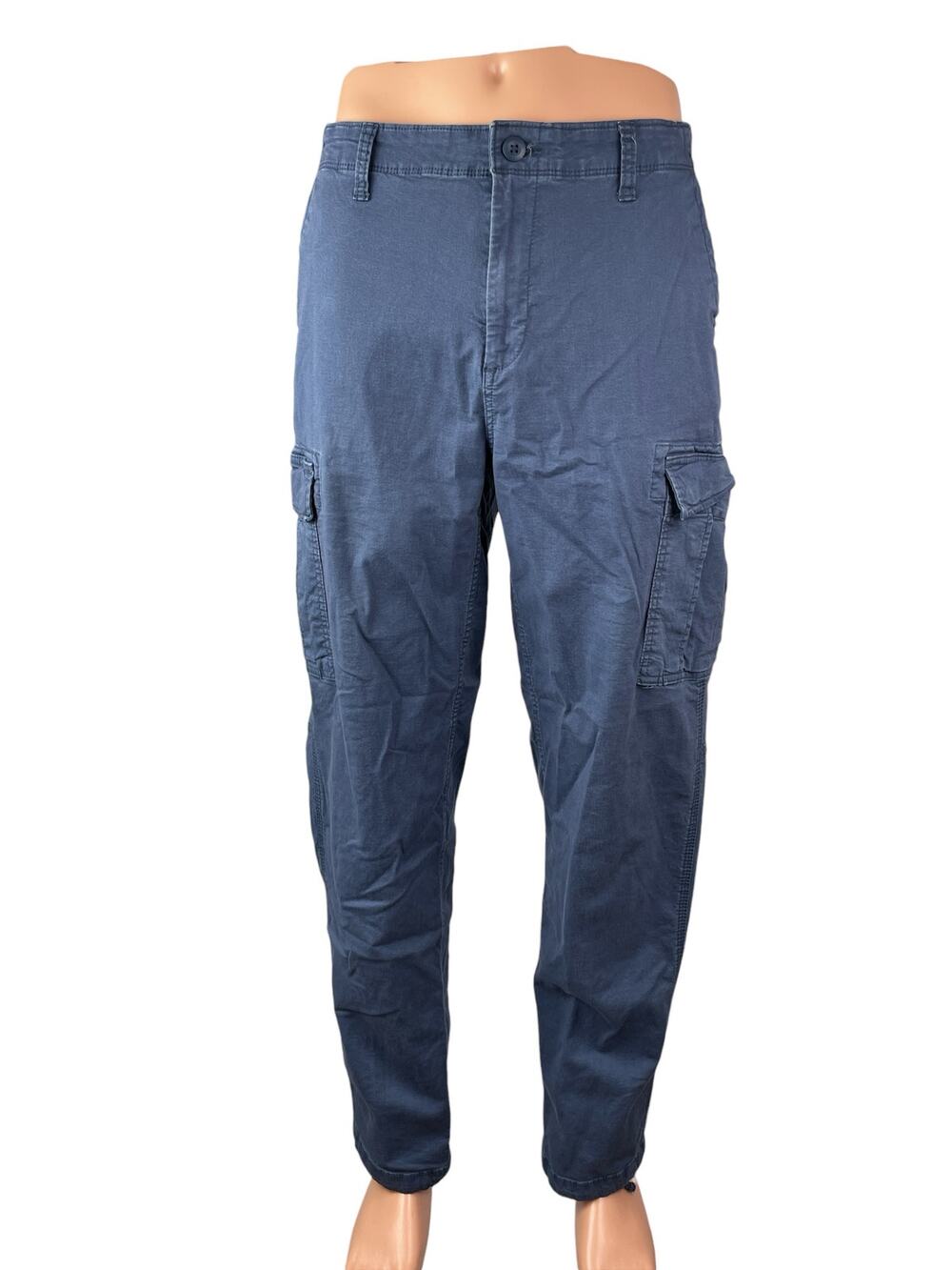 George Men's Blue High Rise Tapered Utility Combat Cargo Trousers Pants Size 30